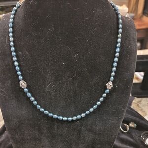 Elegant Blue Beaded Necklace